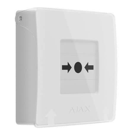Bouton manuel incendie sans fil Ajax ManualCallPoint (White) Jeweller déclenchement alarme évacuation bâtiment thumbnail 2