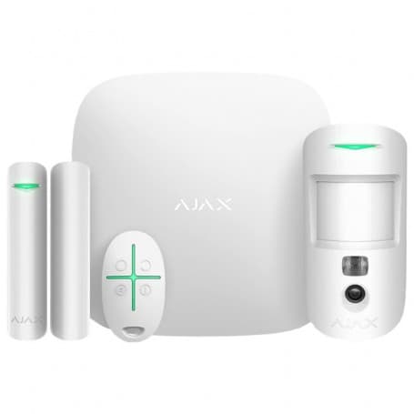 Kit alarme sans fil vidéo WIFI et 2G Ajax StarterKit Cam blanc jusqu'à 100 dispositifs