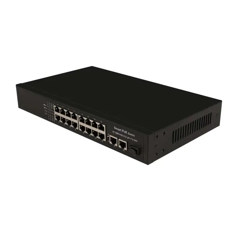 18 Ports 100M PoE Switch with 2 Giga*RJ45 +1*SFP Switch- extended distance 250m thumbnail 4