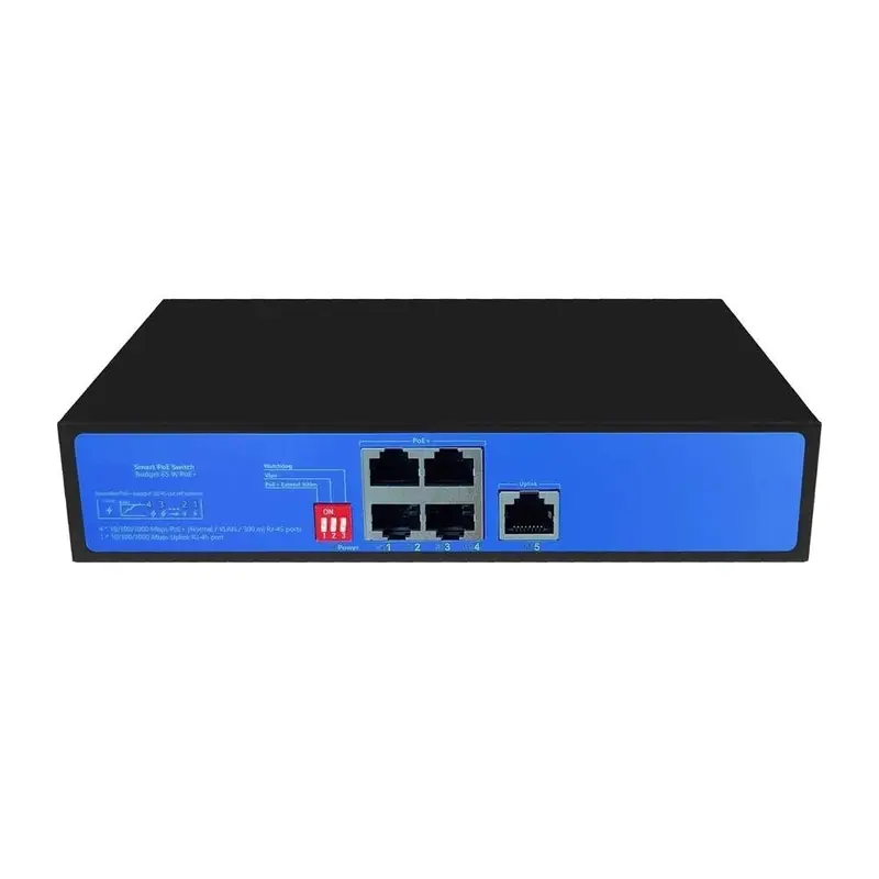 5 Ports Full Gigabit PoE Switch, extend distance 300