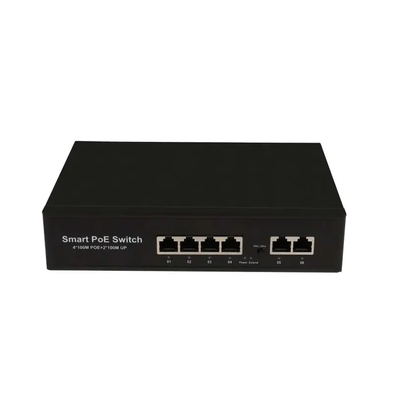 6 Ports 100M PoE Switch-extended distance 250m