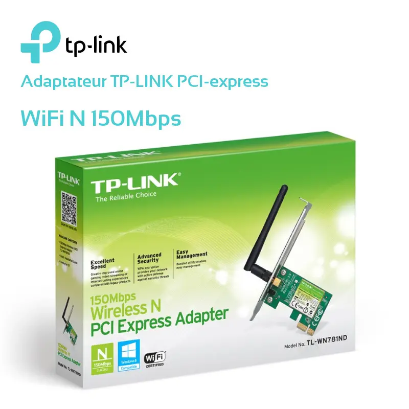 Adaptateur PCIe TP-LINK WiFi-N 150Mo TL-WN781ND