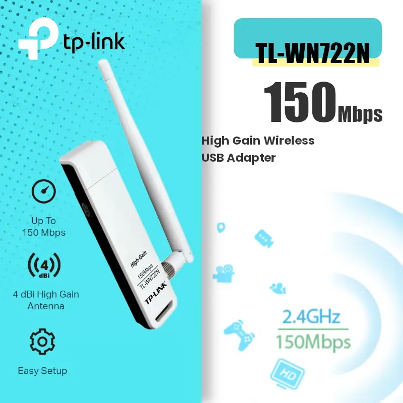 Adaptateur USB Wifi TP-Link TL-WN722N 150Mbps ver 3.0