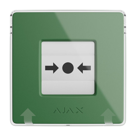 Bouton manuel incendie sans fil Ajax ManualCallPoint (Green) déclenchement alarme feu et scénarios d’automatisation
