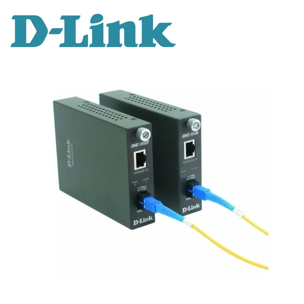 Convertisseur de média D-Link DMC-1910R Gigabit Monofibre Monomode 20 km