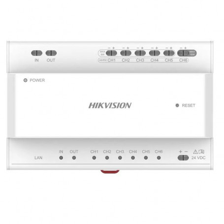 Distributeur IP 2 fils Hikvision DS-KAD706Y pour portier vidéo modulable 2 fils
