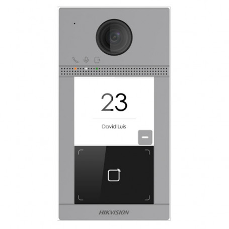 Interphone vidéo sans fil avec lecteur de badge Hikvision DS-KV8113-WME1 avec 1 bouton d'appel