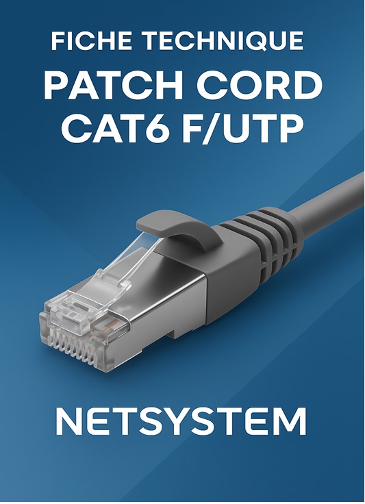 Cordon Patch FTP Cat6 RJ45 26 AWG NETSYSTEM Certifie (0.25 a 3 m)