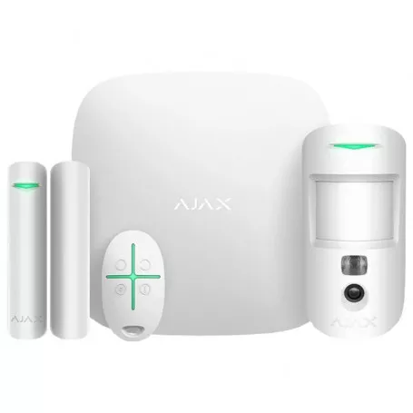 Kit alarme sans fil vidéo WIFI et 2G Ajax StarterKit Cam blanc jusqu'à 100 dispositifs