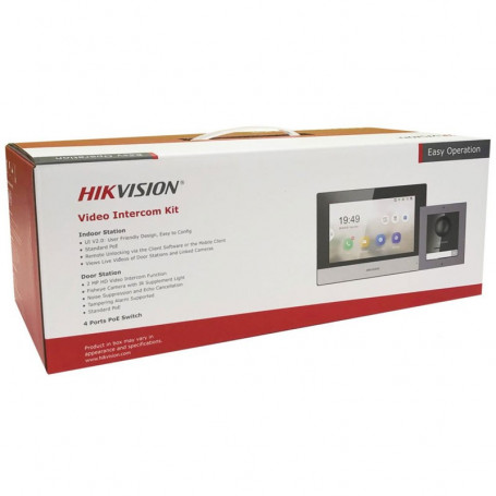 Kit interphone vidéo IP connecté 2MP 180° Hikvision DS-KIS602 avec un bouton d'appel