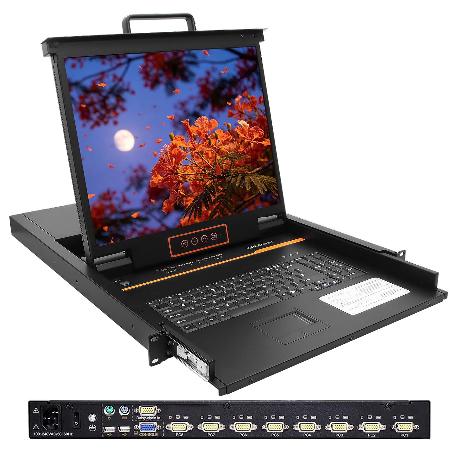 Console KVM rackmount 1U avec écran LCD 17" et clavier