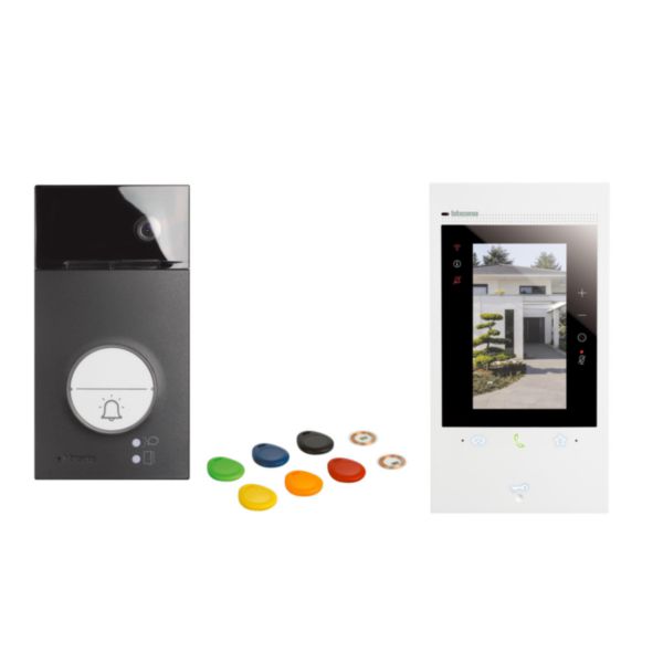 Kit portier vidéo connecté Classe 300EOS with Netatmo écran 5pouces - assistant vocal Alexa intégré + platine de rue Linea 3000 noire