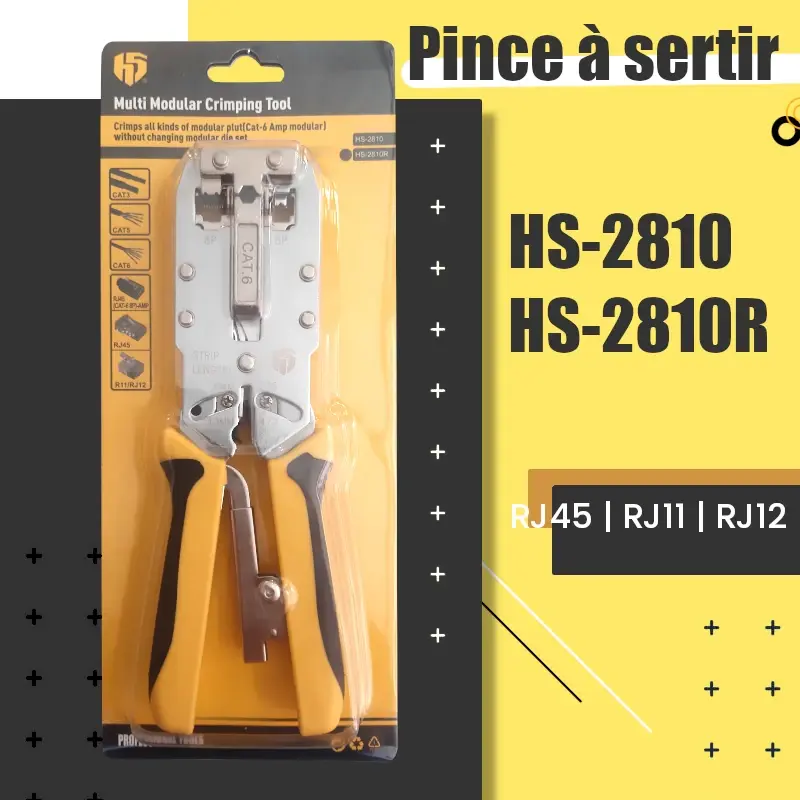 Pince à sertir modulaire HS-2810 RJ45 | RJ11 | RJ12