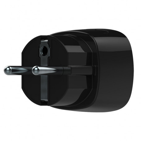Prise intelligente connectée sans fil noire Ajax Socket (type F) Jeweller pour alarme sans fil Ajax