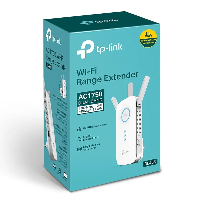 RE455 – Répéteur WiFi  / Point d'accès WiFi 5 bi-bande (AC1750 Mbps)