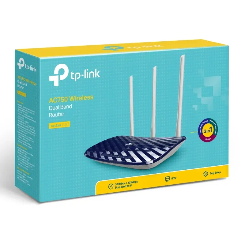 Routeur AC750 Archer C20 TP-Link Dual Band 433Mbps thumbnail 3