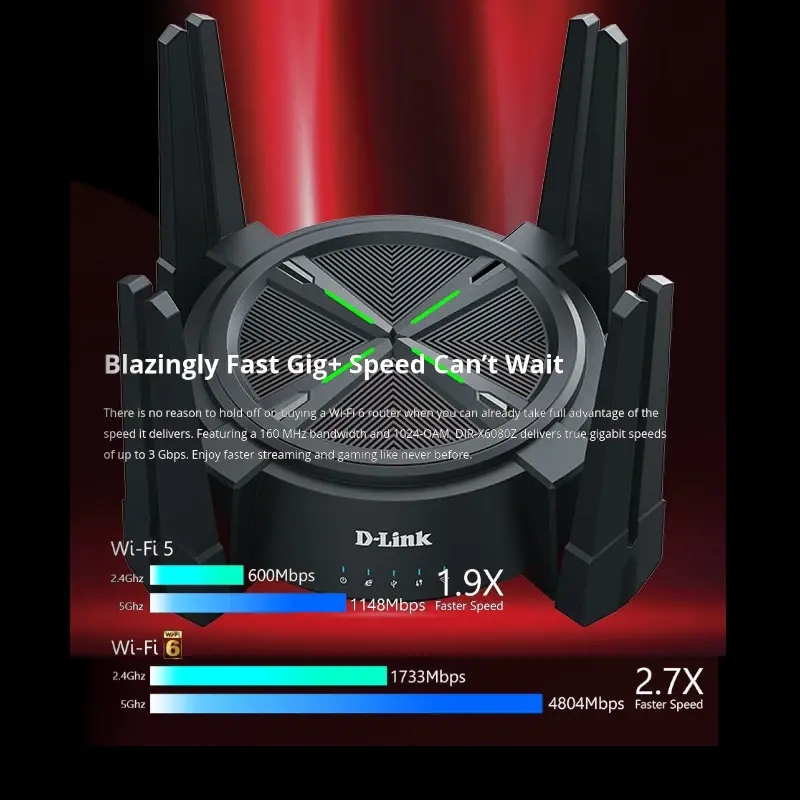 Routeur Wi-Fi 6 Multi-Gigabit AX6000 D-Link DIR-X6080Z thumbnail 3