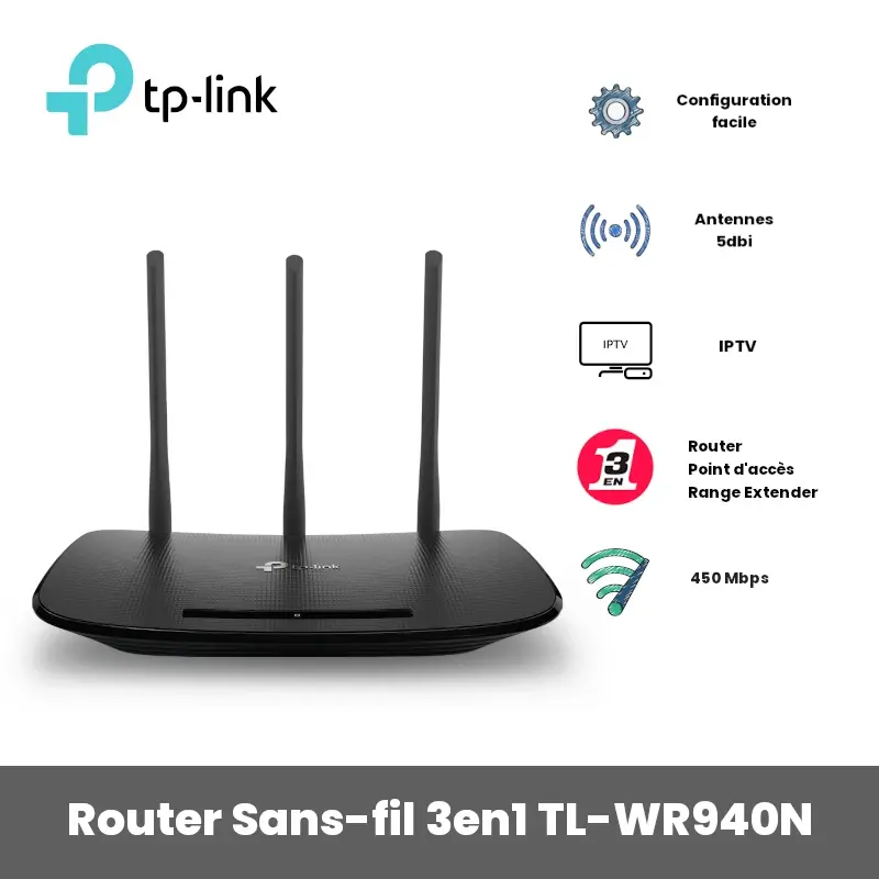 Routeur WiFi TP-Link N450 Mbps TL-WR940N