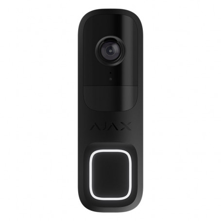 Sonnette vidéo sans fil noire de 4MP avec détection par intelligence artificielle Ajax DoorBell noir Jeweller