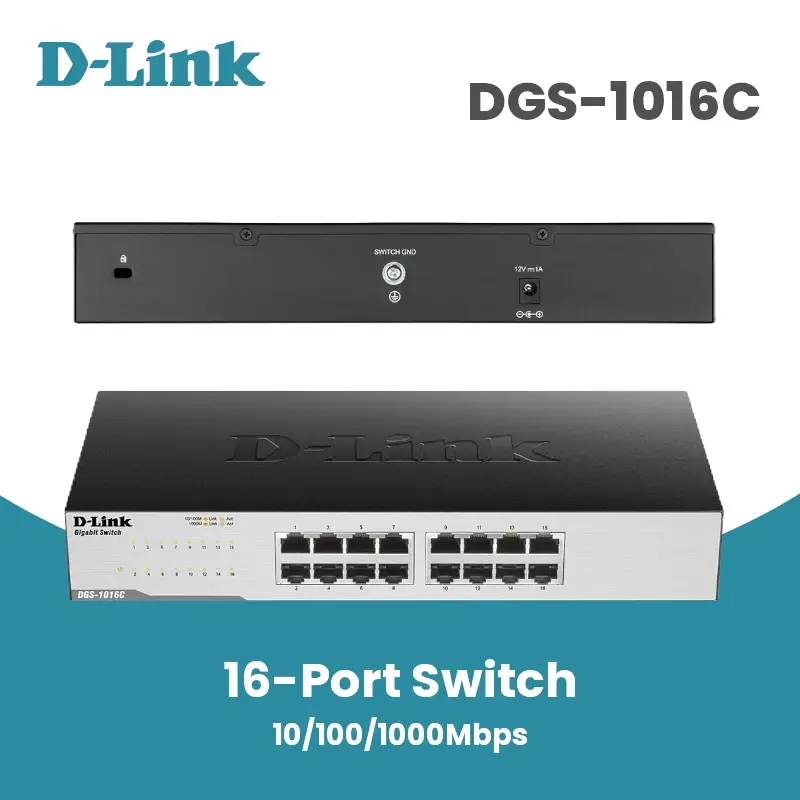 Switch 16-Port D-Link DGS-1016C 10/100/1000Mbps