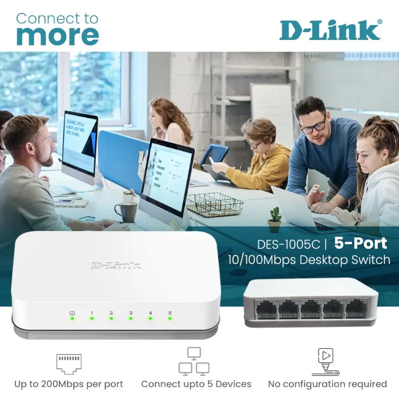 Switch D-LINK DES-1005C 5 ports 10/100 Mbps