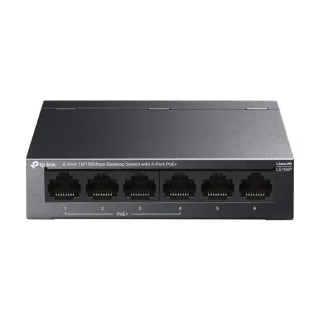 Switch PoE longue distance 6 ports TP-Link LS106P 4 ports PoE+ et 2 ports LAN budget PoE 65W