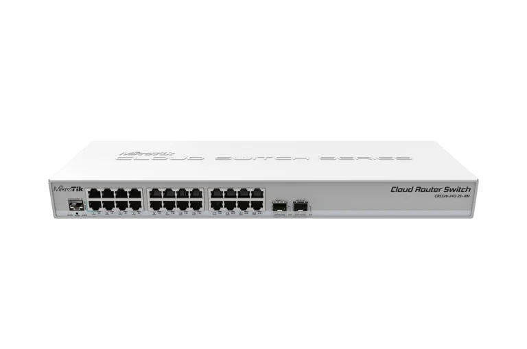 Switch Rack Mikrotik CRS326-24G-2S+RM 24 ports Gigabit + 2 SFP+ 10G