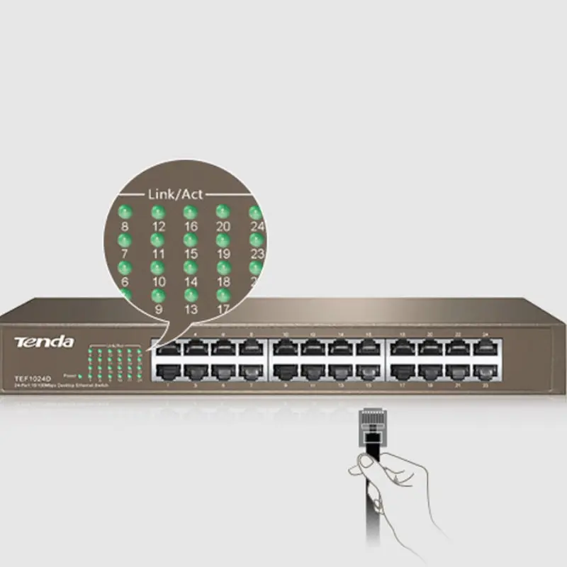 Switch Tenda 24 ports TEF1024D Ethernet 10/100Mbps thumbnail 2