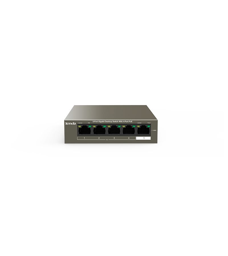 Switch Tenda TEG1105P-4-63W – Mini Switch PoE Gigabit 4 Ports Compact