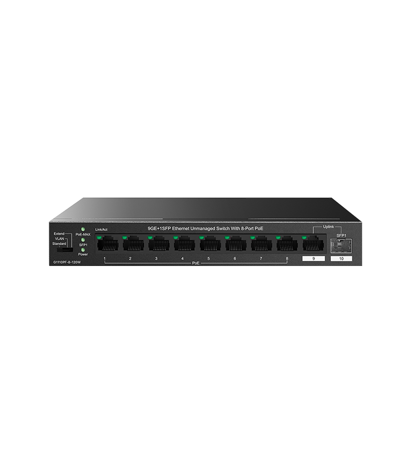Switch Tenda TEG1110PF-8-120W – Switch PoE+ Gigabit 8 Ports avec SFP