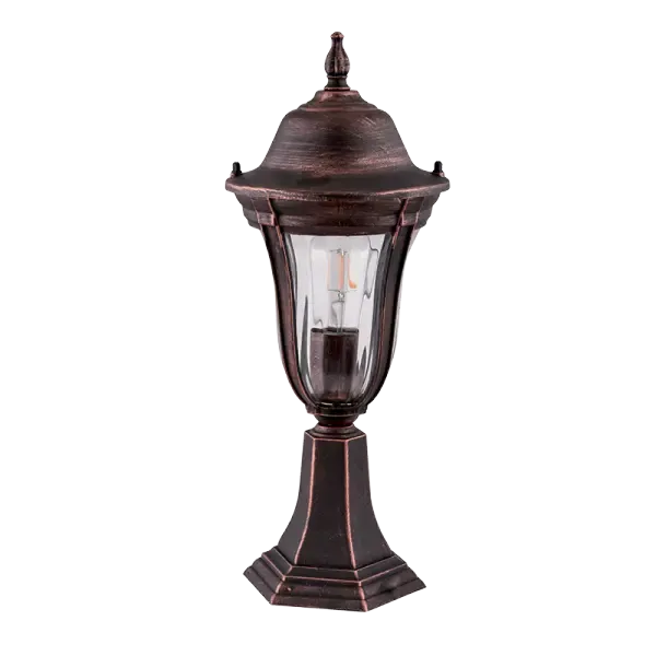 96204MF/BRB - MARK 204 LANTERN STAND 1XE27 BLACK RED BRASS H490