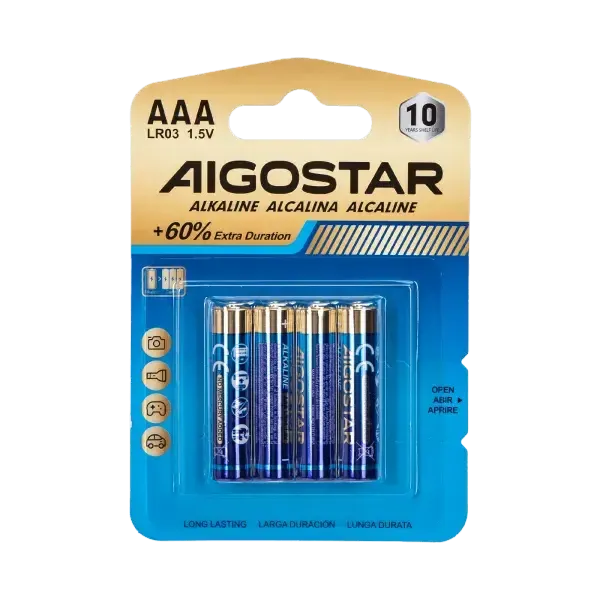 Aigostar - Pack de 4x piles AAA / LR03 1.5 V - Alcaline