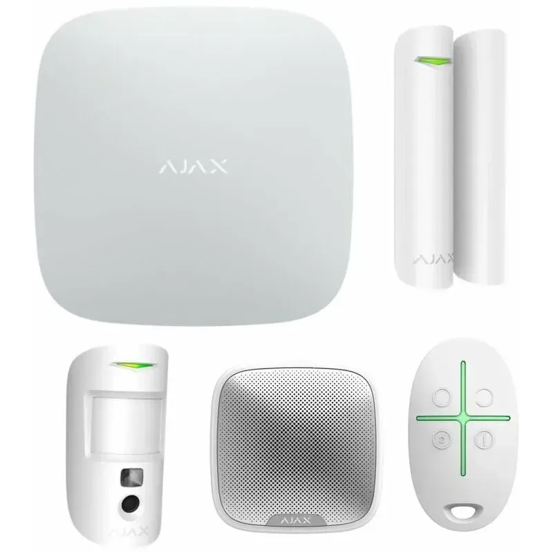 Ajax StarterKit-W - 1x Ajax-Hub -1x détecteur MotionProtect-1x DoorProtect -1x porte-clés SpaceControl.