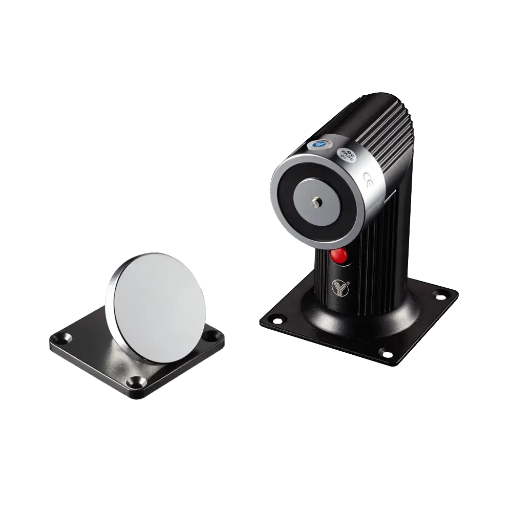 Arrêt de porte de secours - Force de maintien jusqu'à 50Kg - Spécial pour une installation au sol - Bouton de fermeture manuelle - Convient pour portes simples et doubles - DC12/24V