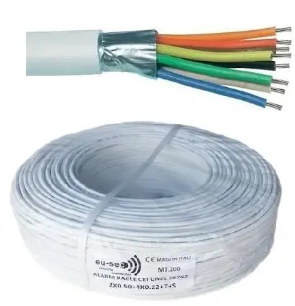 Bobine de câble Alarme SEGURFLEX 2+4 LSHO CCA 100 m - 6+2 6x0,22 mm + 2x 0,75 mm
