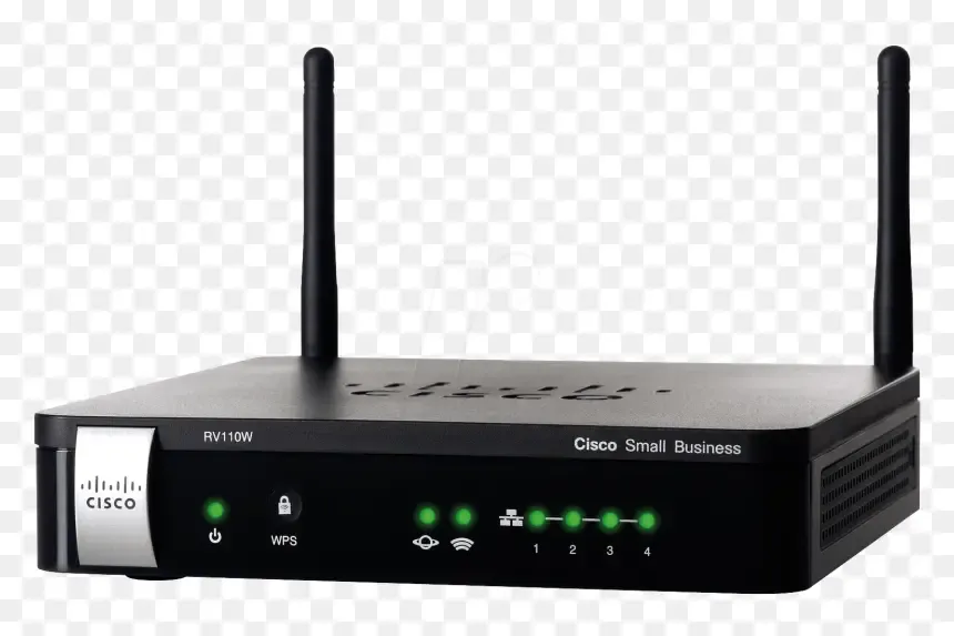 Cisco SMB RV110W VPN ROUTER-SPI-Firewall - Performance NAT:90 Mbps Debit du VPN (IPSec):5 Mbps - Sessions simultanes:5000 Tunnels VPN IPSec:5 Tunnels VPN PPTP:5 VLAN actifs:4