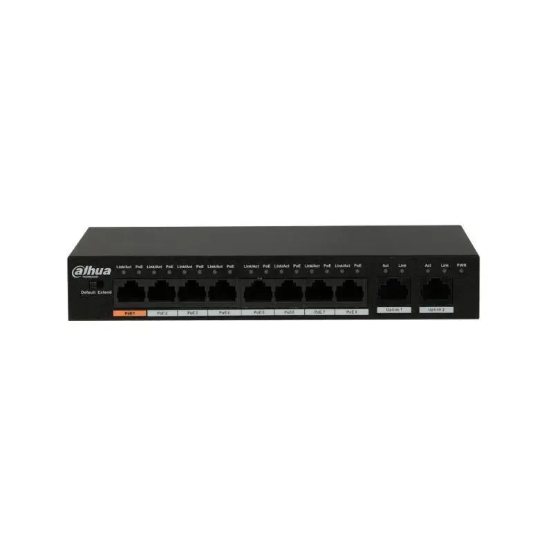 Dahua PFS3010-8ET-96 8x port PoE switch(Unmanaged) 10/100Mb + 2x port RJ45 UPLINK - 96W