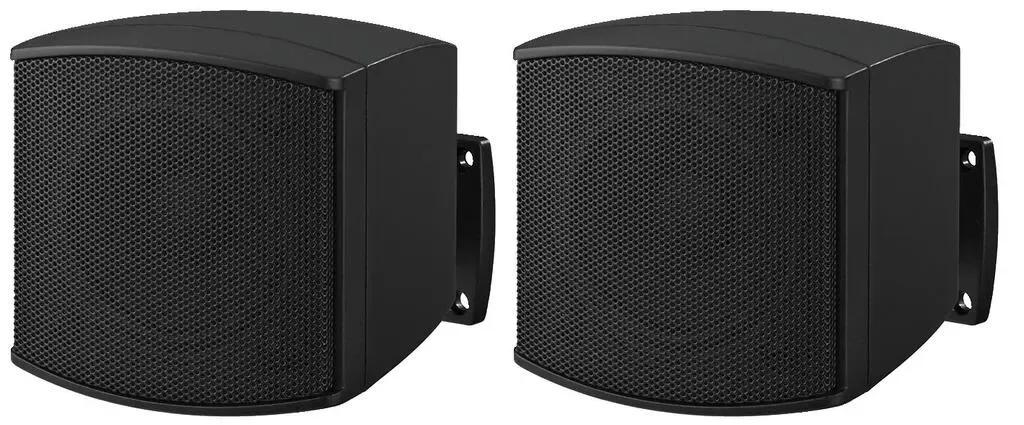 EUL-26/SW 100V-8 Ω Paire HP mural Noir Miniature 6 W (100 V) 10 W (8 Ω) 90 x 90 x 115 mm