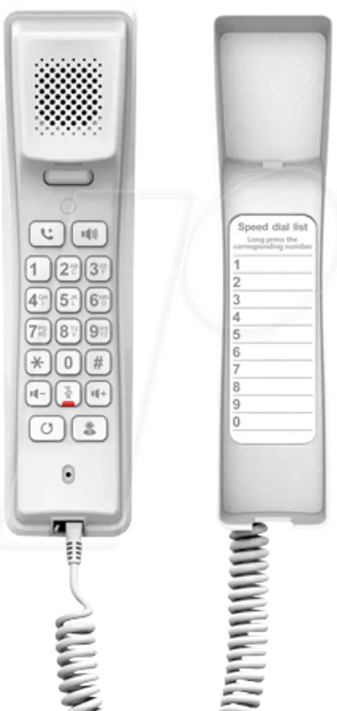Fanvil - H2 Téléphone SIP mural filaire monobloc pour hôtels et bâtiments accueillant du public Blanc