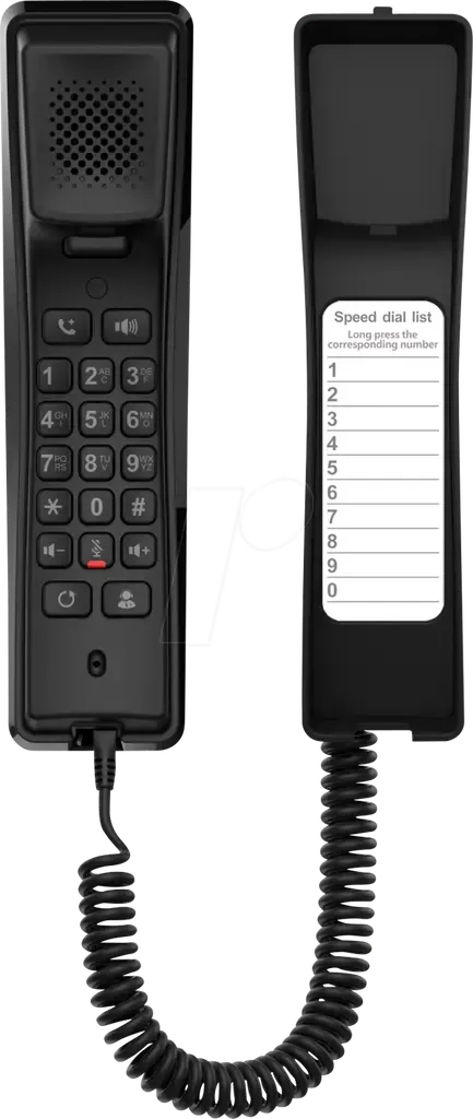 Fanvil - H2 Téléphone SIP mural filaire monobloc pour hôtels et bâtiments accueillant du public Noir