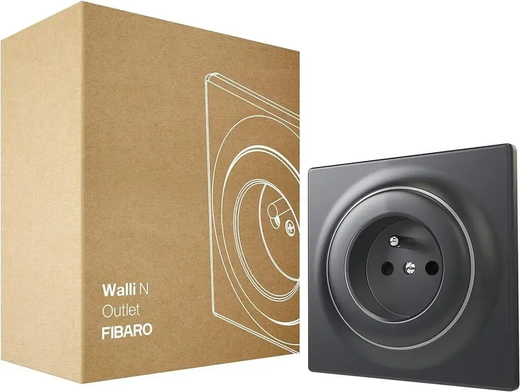 Fibaro FGWSONE-011-8 - Prise murale 16A Simple Noir