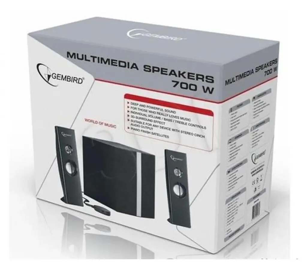 GEMBIRD SPK810PB Haut Parleur Multimedia 700W 2.1