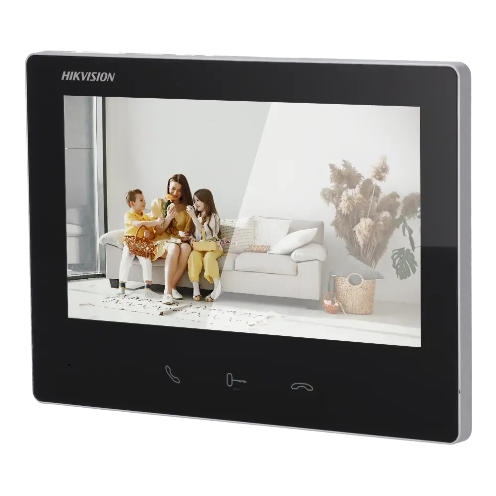 Hikvision DS-KH7300EY-WTE2(BK) Moniteur vidéo portier intérieur wifi IP 2 fils 2 HD noir