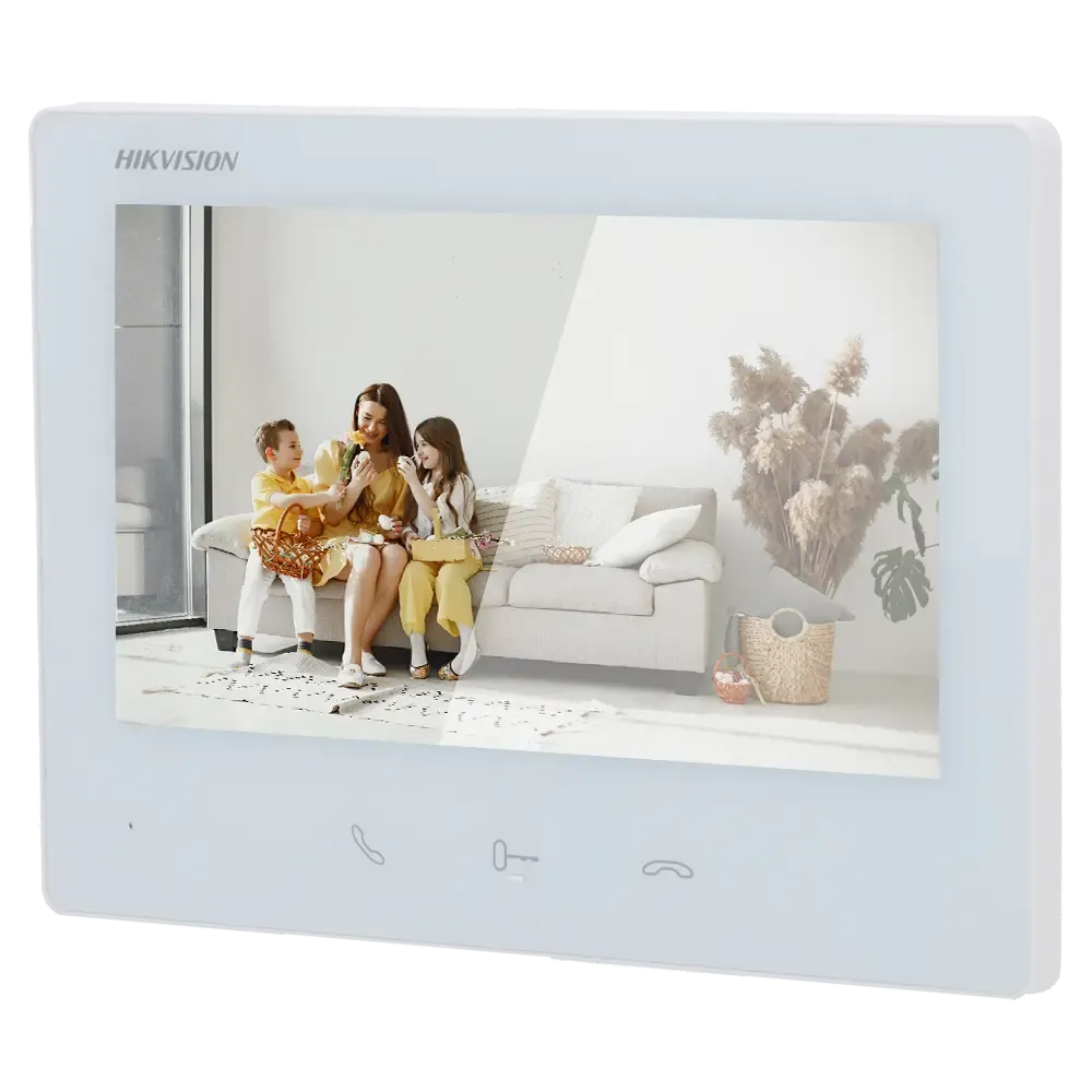 Hikvision DS-KH7300EY-WTE2(WH) - Moniteur vidéo portier intérieur wifi IP 2 fils HD blanc