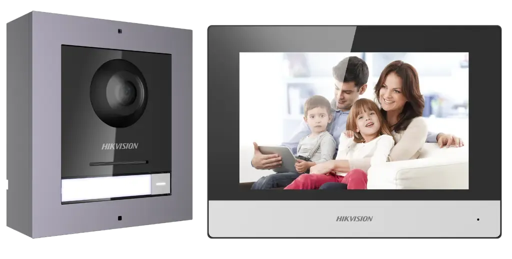 Hikvision DS-KIS602 IP-POE video intercom kit 1x call button Black Body WIFI