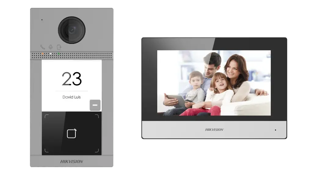 Hikvision DS-KIS604-S IP-POE video intercom kit 1x call button Surface Mount Aluminium WIFI