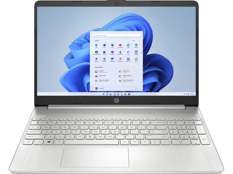 HP 15s-fq5055nb (9B5G6EA) (15.6') Notebook - Full HD - 1920 x 1080 - Intel Core i5 12th Gen i5-1235U Deca-core (10 Core) - 16 GB Total RAM - 512 GB SSD - Natural Silver - Intel Chip - Windows 11 Home - Intel Iris Xe Graphics - Front Camera/Webcam - 7.50 Hours Battery Run Time - IEEE 802.11ac Wireless LAN Standard