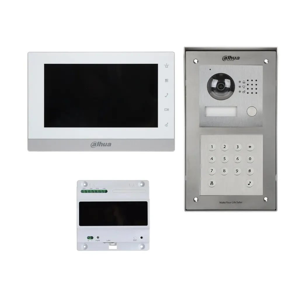 KIT03 Villa DAHUA VTO2000-A - 1xBouton + Digicode + 1 moniteur 7Inch Tactile 2xFils