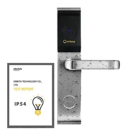 LH7500 Serrure de porte d'hôtel à mortaise standard européenne - MF carte 13,56 MHz - logiciel professionnel de gestion des serrures d'hôtel