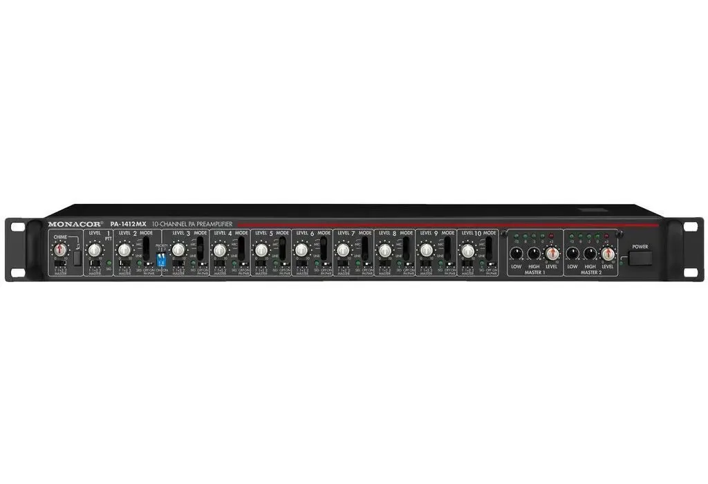 PA-1412MX: Preamplificateur PA mixeur 10 entree - jusqu'e 10 microphones